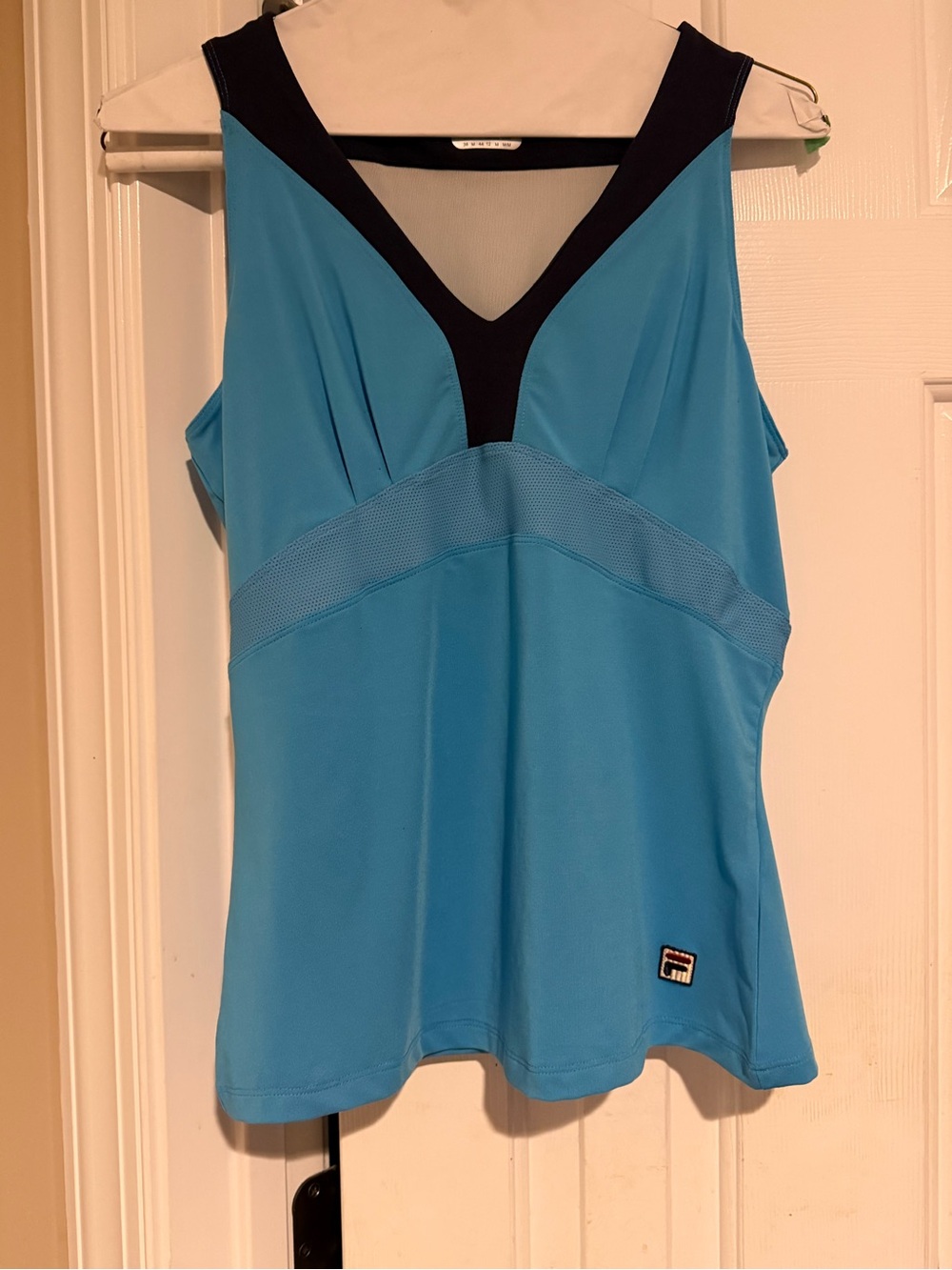 Fila Turquoise V-Neck Athletic Tank with Black Trim